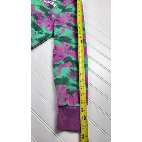 WESC Tie Dye Hoodie Purple Green Pullover Streetwear Size Medium Unisex - Picture 5 of 7